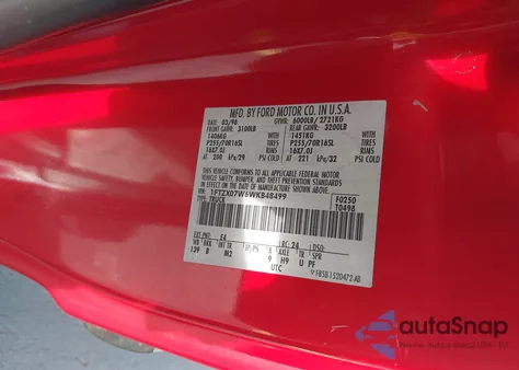 1998 Ford F-150 Lariat/Xl/Xlt из США, поврежденный, VIN 1FTZX07W6WKB48499